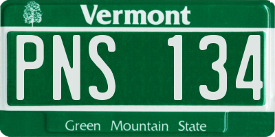 VT license plate PNS134
