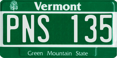 VT license plate PNS135