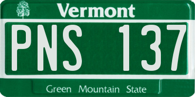 VT license plate PNS137
