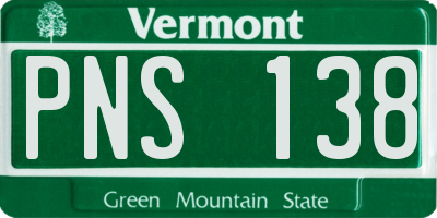 VT license plate PNS138