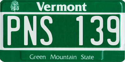 VT license plate PNS139