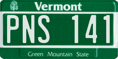 VT license plate PNS141