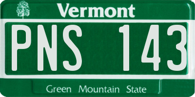 VT license plate PNS143