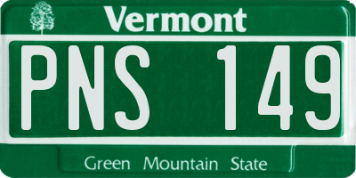 VT license plate PNS149