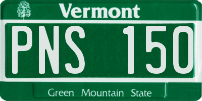 VT license plate PNS150