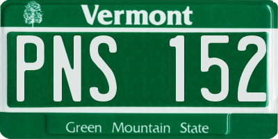 VT license plate PNS152