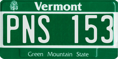 VT license plate PNS153