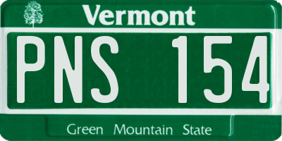 VT license plate PNS154