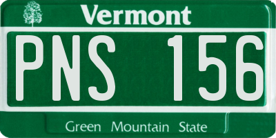 VT license plate PNS156