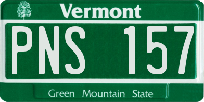 VT license plate PNS157