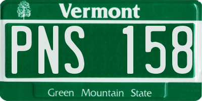 VT license plate PNS158