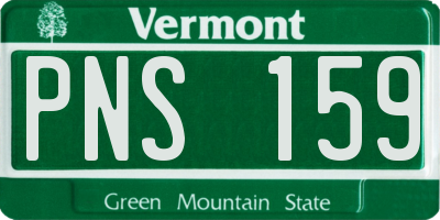 VT license plate PNS159