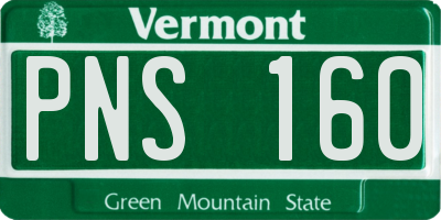 VT license plate PNS160