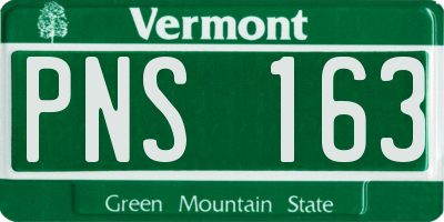 VT license plate PNS163