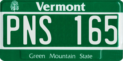 VT license plate PNS165