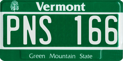 VT license plate PNS166