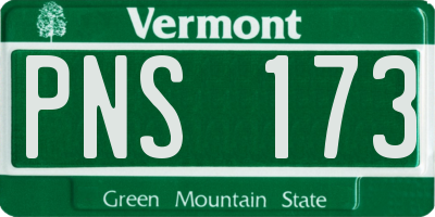 VT license plate PNS173