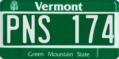 VT license plate PNS174