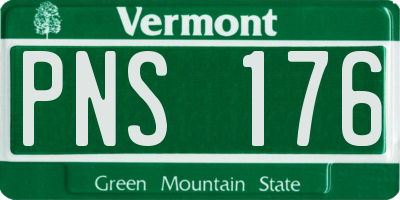 VT license plate PNS176
