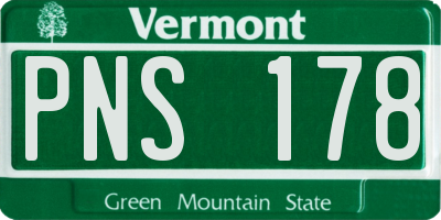 VT license plate PNS178