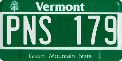 VT license plate PNS179