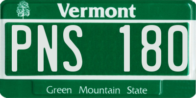 VT license plate PNS180