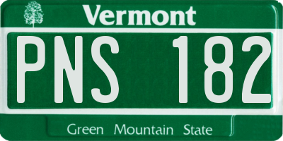VT license plate PNS182