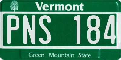 VT license plate PNS184