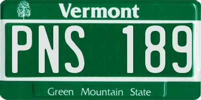 VT license plate PNS189