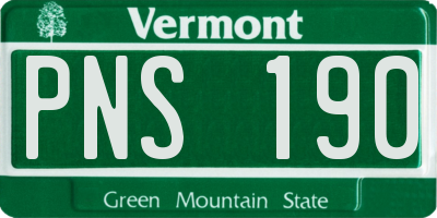 VT license plate PNS190