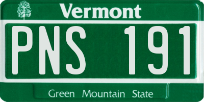 VT license plate PNS191