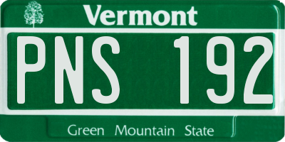 VT license plate PNS192