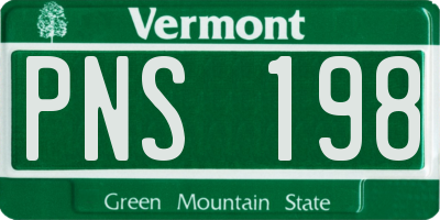 VT license plate PNS198