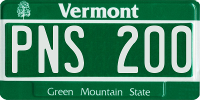 VT license plate PNS200