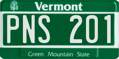 VT license plate PNS201