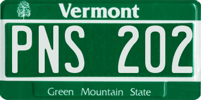 VT license plate PNS202