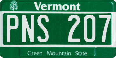 VT license plate PNS207