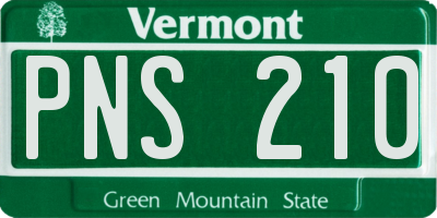 VT license plate PNS210