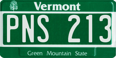 VT license plate PNS213