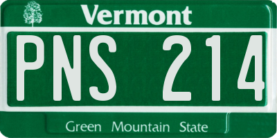 VT license plate PNS214