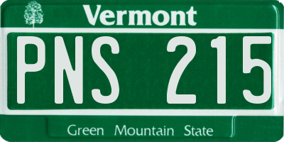 VT license plate PNS215