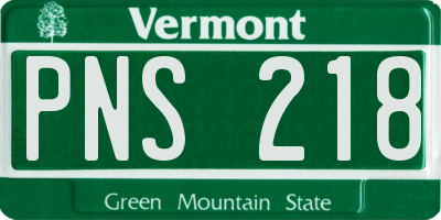 VT license plate PNS218