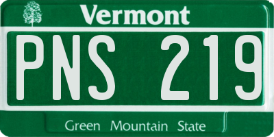 VT license plate PNS219