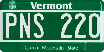 VT license plate PNS220
