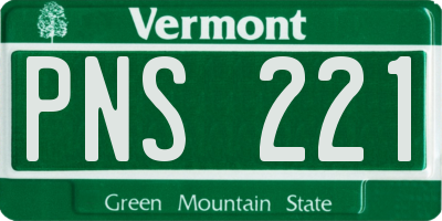 VT license plate PNS221