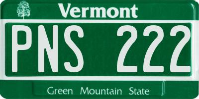VT license plate PNS222