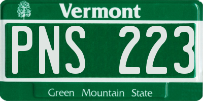 VT license plate PNS223