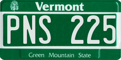 VT license plate PNS225