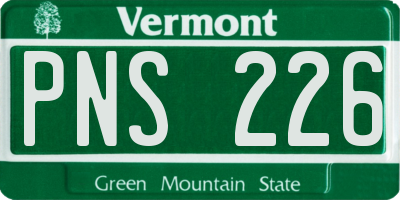 VT license plate PNS226