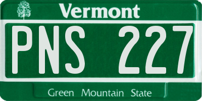 VT license plate PNS227
